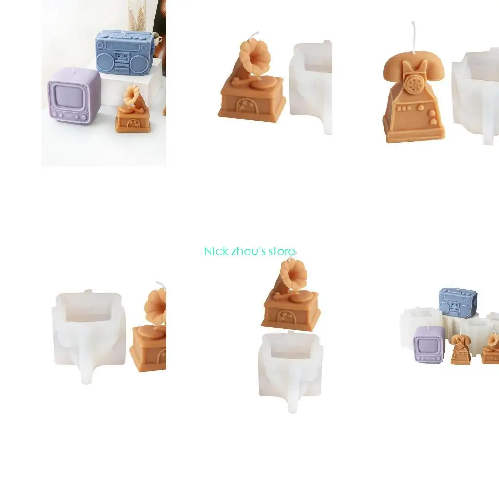 

E15E Simulation Television Molds for Making Soap Chocolate Baking DIYs Craft Gypsum Ornaments Room Halloween