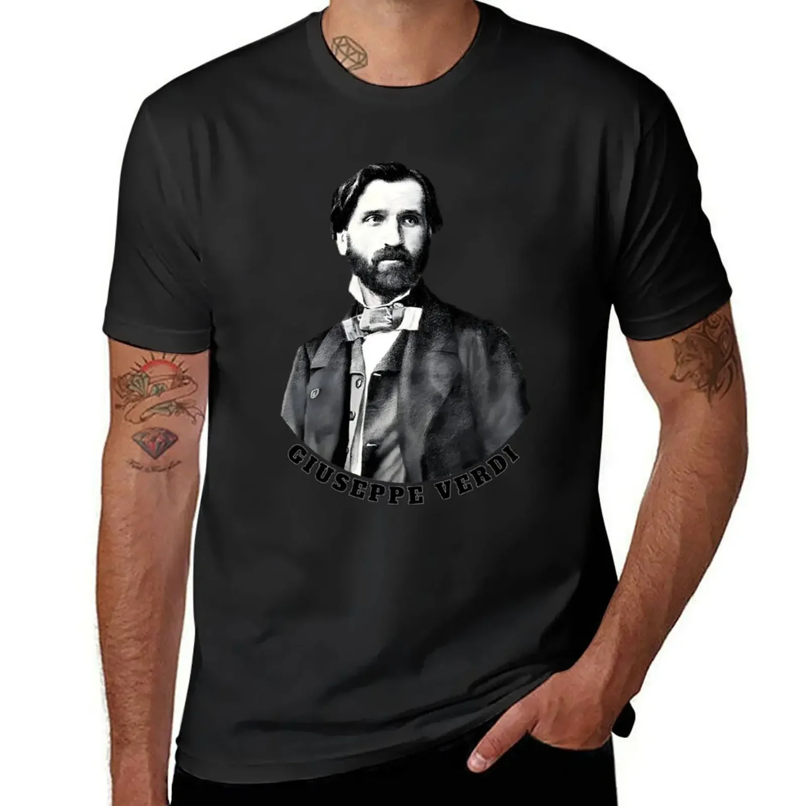 Portrait of Giuseppe Verdi T-Shirt cute clothes heavyweights korean fashion boys whites clothes for men manga vintage anime 2024