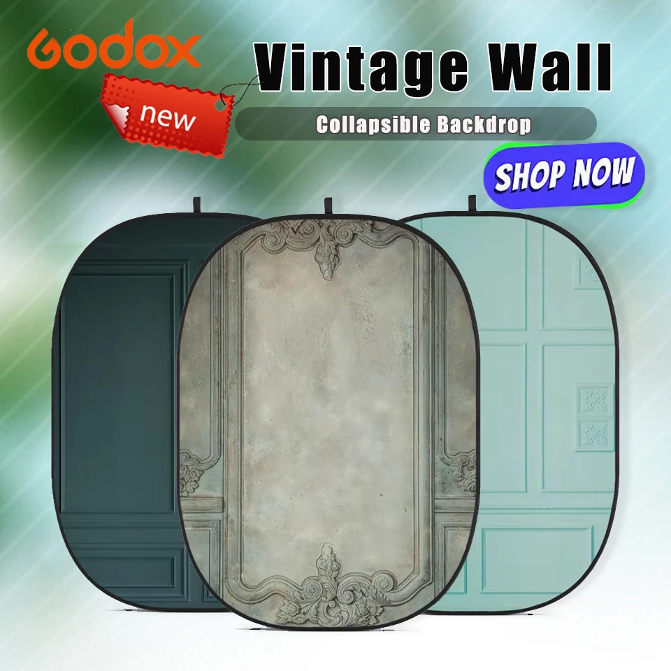 

Godox Collapsible Backdrop Wall&Door&Window Vintage Wall Backdrop for Photography Studio