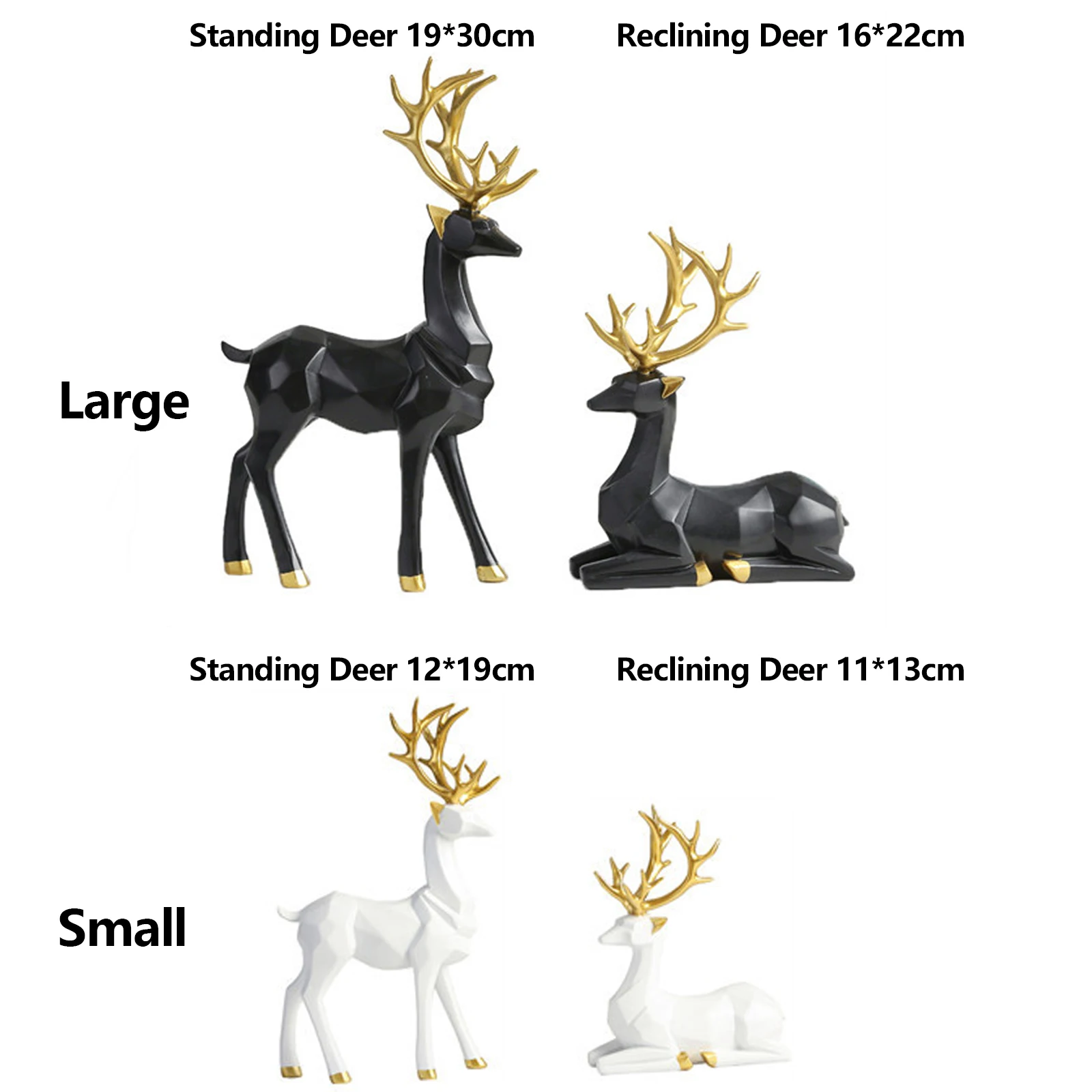 2pcs Reindeer Christmas Decoration, Resin Figurines, Deer Statues, Elk Sculpture Deer Ornaments for Home Office