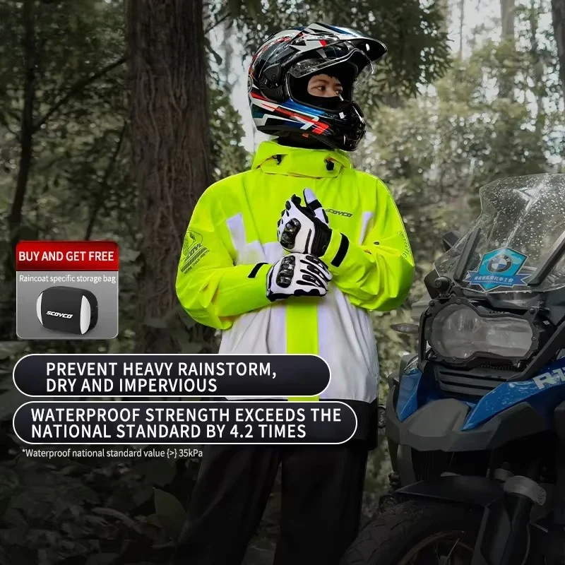 Motorbike Rider Raincoat Suit Men Rainstorm Prevention Split Rain Jacket Pants Camping Hiking Fishing Motorbike Rider Raincoat