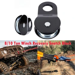 8/10 Ton Off-Road Winch Recovery Snatch Block Heavy Duty Winches Pulley for Synthetic Rope & Steel Cable Tackle Block for Truck