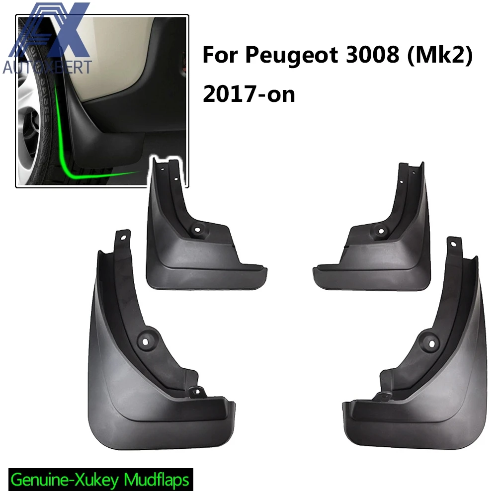 Set Mudflaps For Peugeot 3008 2 SUV 2017 2018 2019 Molded Car Mud Flaps Splash Guards Mud Flap Mudguards Fender Front Rear