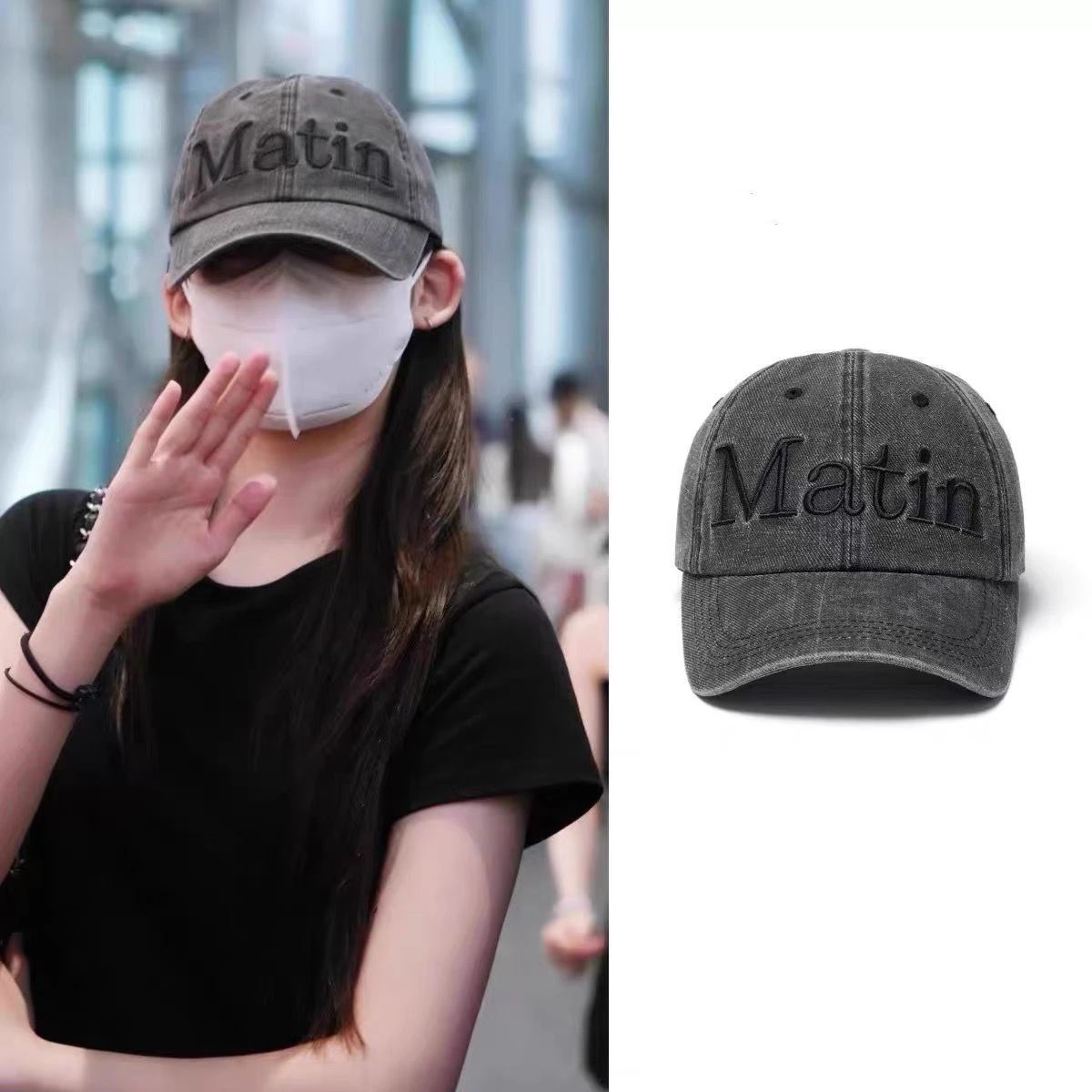 Rora  Embroidered Baseball Cap Cotton Geometric Block Pattern Unisex Autumn Winter Youth Fashion Hat