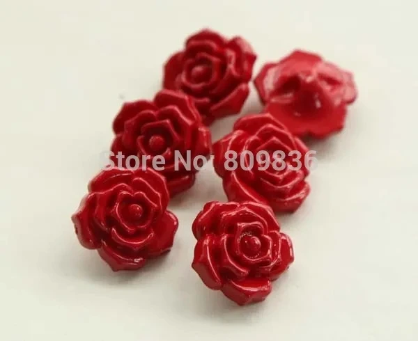 8pcs/lot Size: 20-38mm Romantic Red Rose Button Garment Matching Fashion Buttons Sewing Accessories(SSA-1411-450)