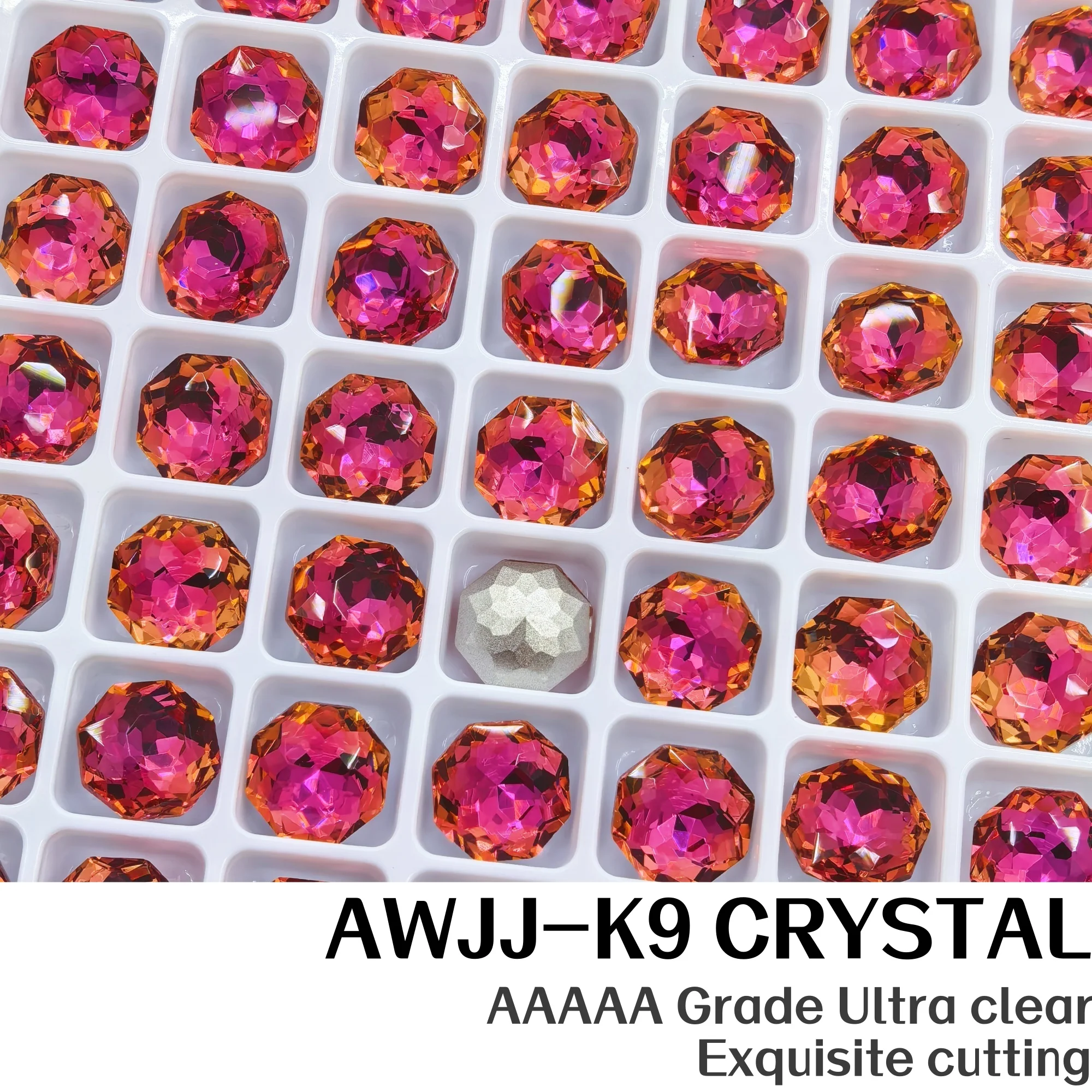 

Board Pack 8mm K9 Crystal Octagonal Rose Shape Rhinestones Exquisite 8 Sides Rose Cut Stones for Nail Art Jewelry DIY