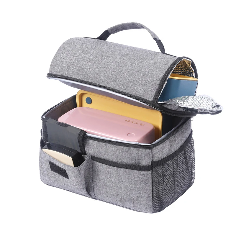 Double Layer Oxford Cloth Aluminum Foil Insulation Cooler Bags for Women and Men Travel Outdoor Picnic School Office Lunch Bags