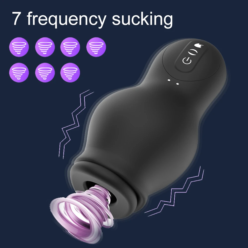 7 speed Real Air Sucking Male Masturbator Deep Throat Vibration Automatic Suction Adult Oral Sex Toys for Men Vacuum Blowjob Cup