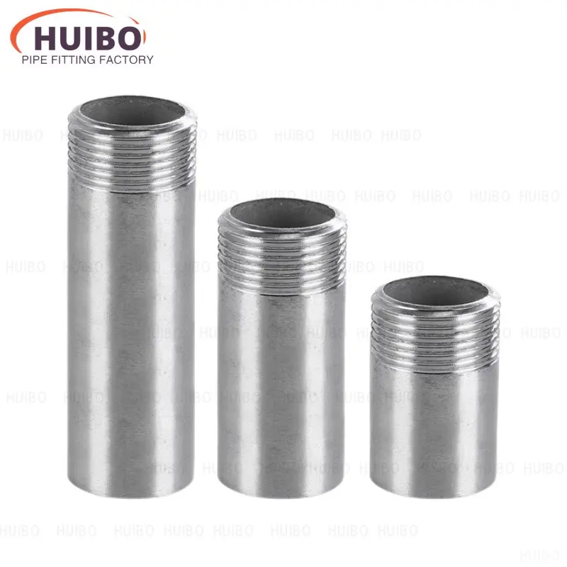 

50/100/150/200/300mm Length 1/8" 1/4" 3/8" 1/2" 3/4" Male Threaded Pipe Fittings Stainless Steel SS304 Water Connector Adapter