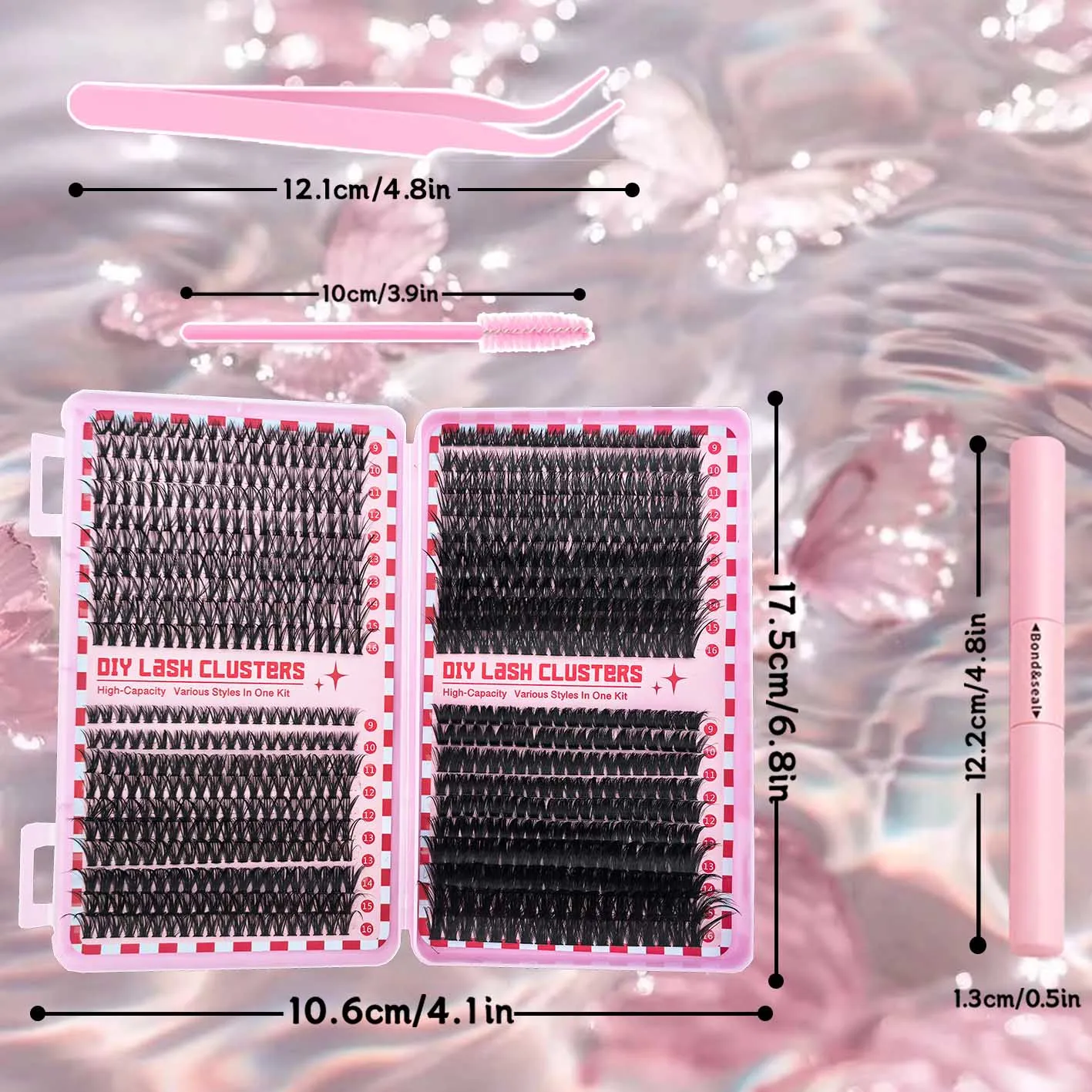[Multi-size Eyelashes]  790 Cluster Eylash Extension Kit High Capacity Fluffy Lash Clusters Makeup Tools