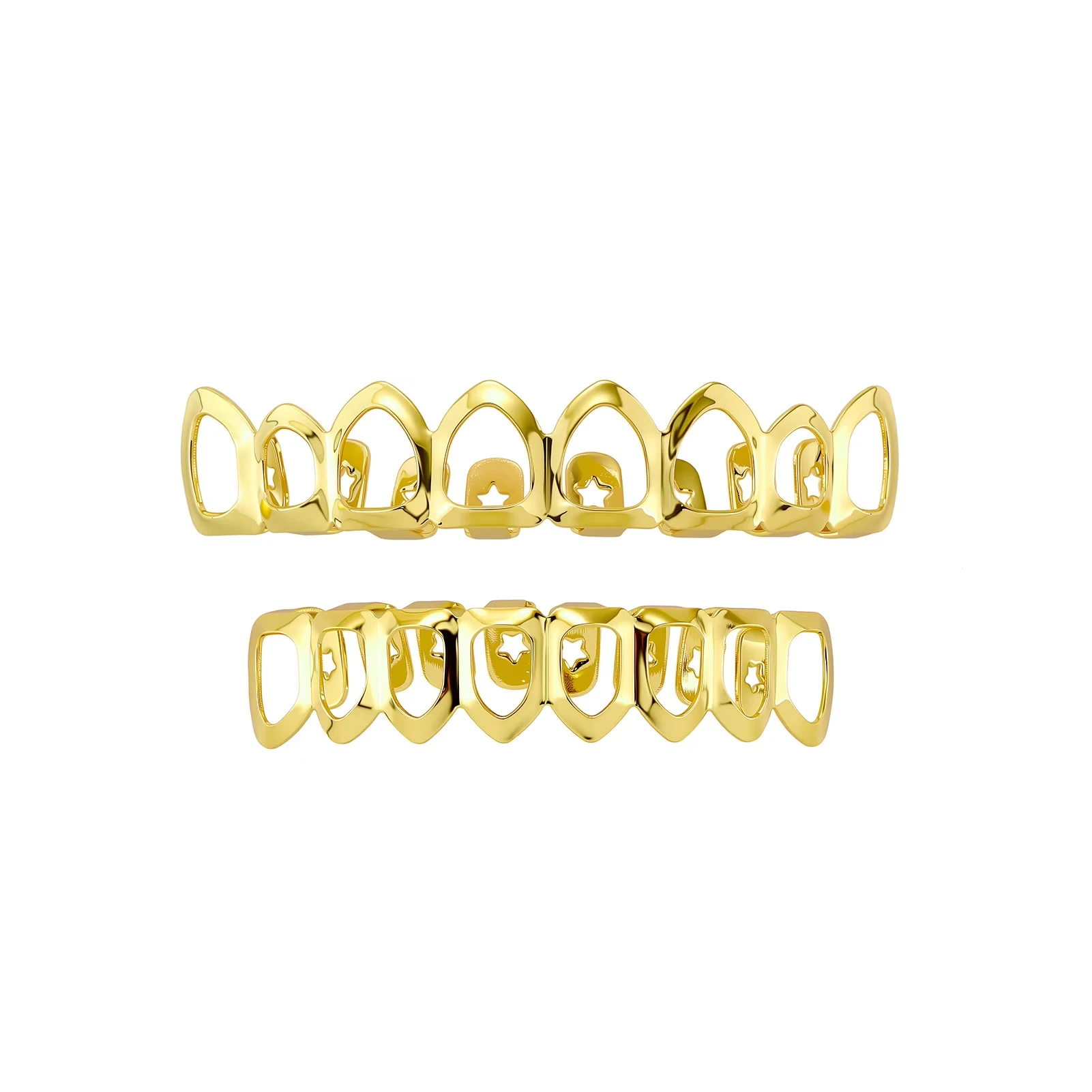 Hip Hop 8/8 Full Hollow Grillz Set for Unisex