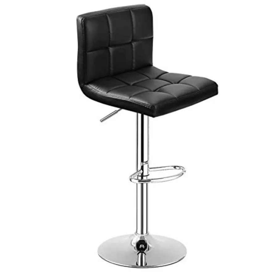 

Bar Stool, Modern Swivel Adjustable Height PU Leather Barstools with Back, Square Armless Counter Height Bar Chair for Kitchen