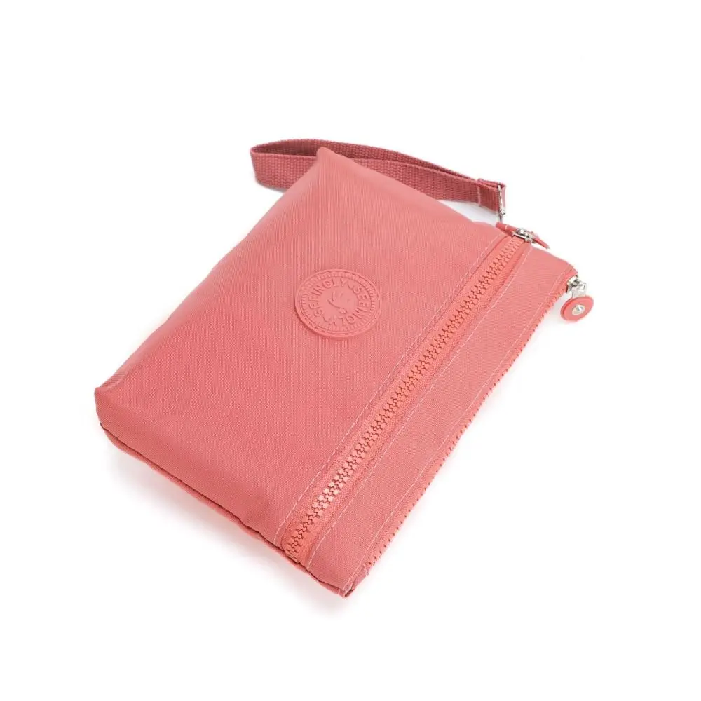 

Двойная молния, однотонный кошелек для монет, косметичка, косметичка, наручная сумка для телефона, корейский стиль, большая вместительная маленькая сумка для телефона