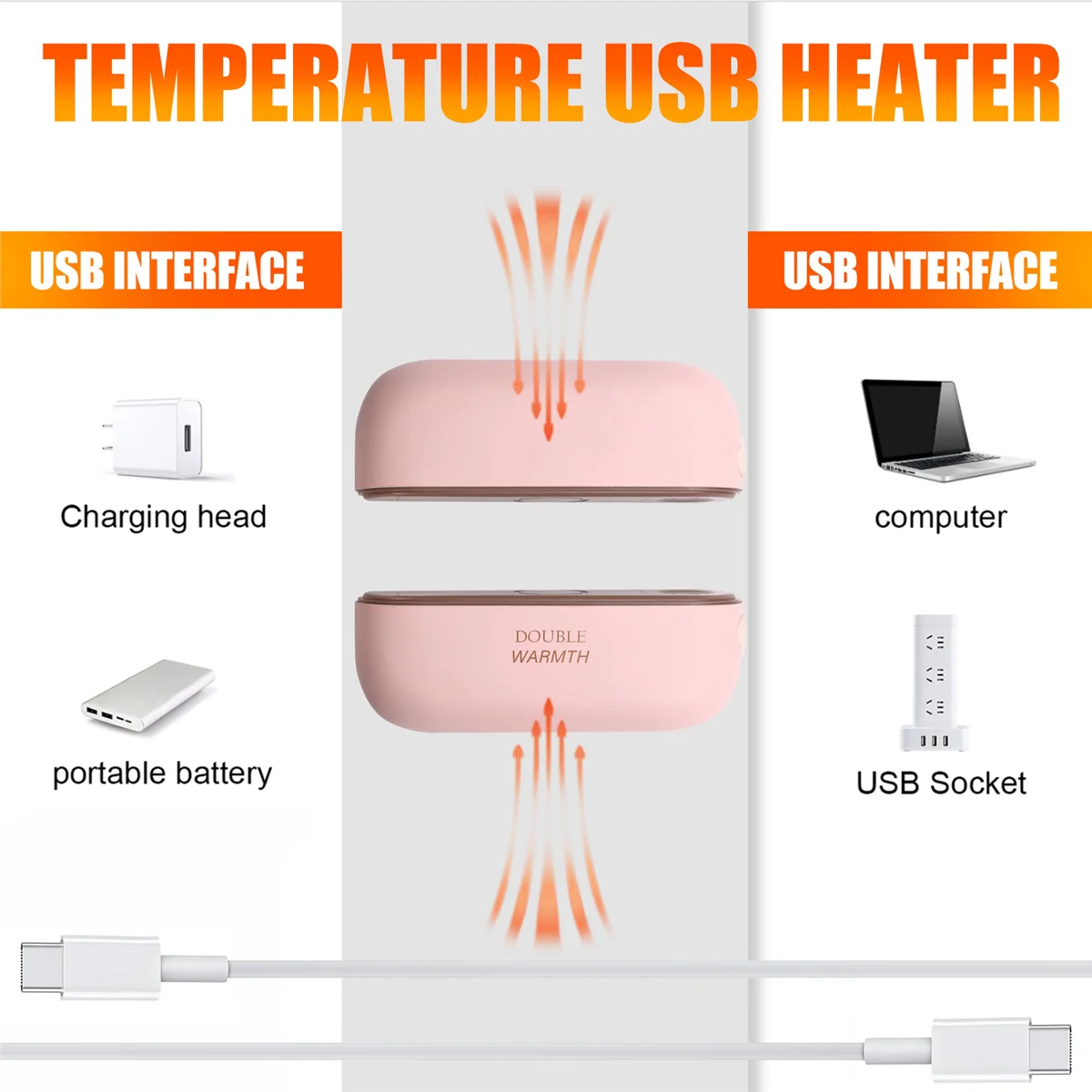 【Today-Only!】Usb Charging 2 in 1 Magnetic Hand Warmer Electric Hand Warmer Rechargeable Mini Hand Warmer Heater