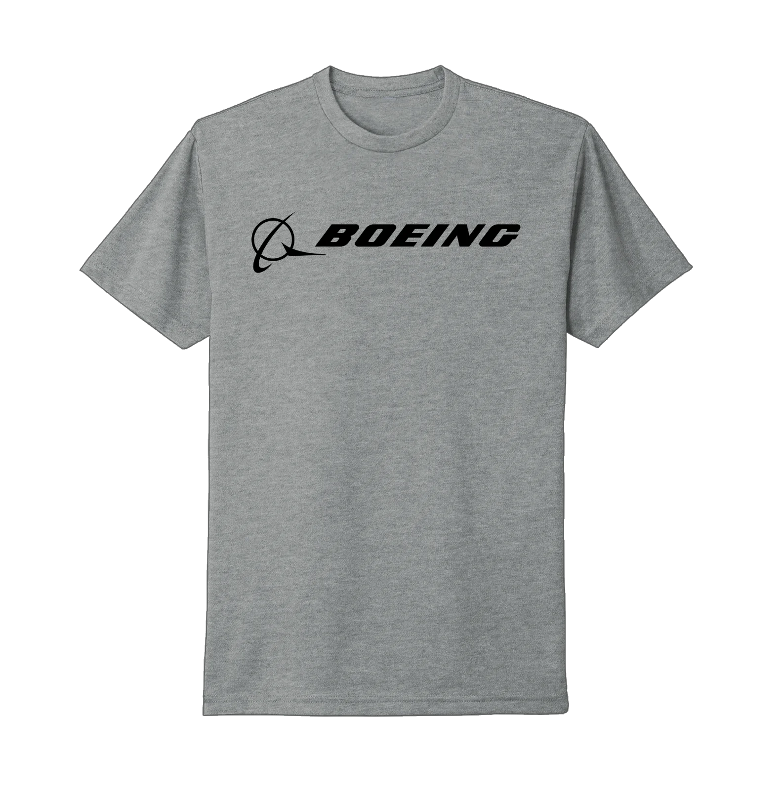 Boeing Aerospace Aviation American Aircraft Company Black Logo Grey T-Shirt