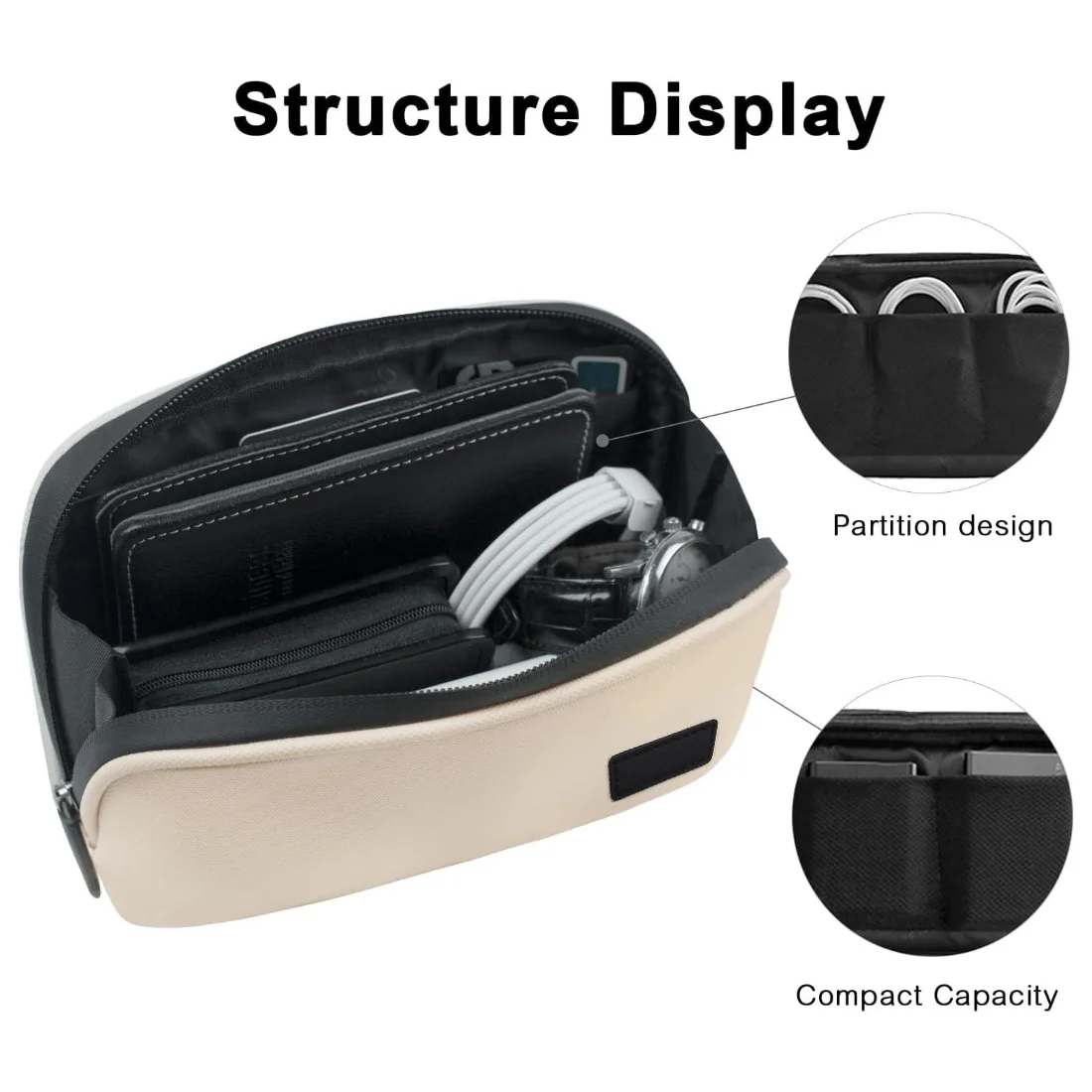 Kabel-Aufbewahrungstasche, wasserdicht, digital, elektronisch, Organizer, tragbar, USB, Datenleitung, Ladegerät, Stecker, Aufbewahrungstasche, Reise-Make-up-Tasche – Detail 7