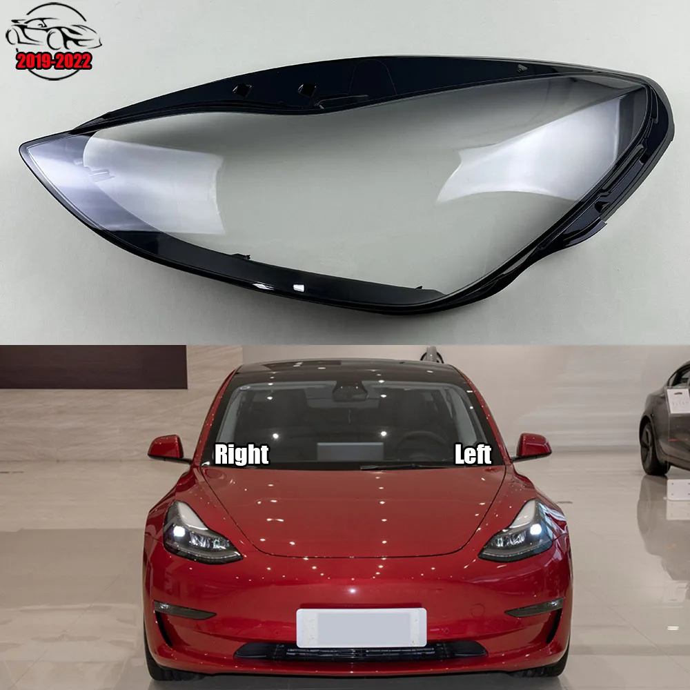 

For Tesla Model 3 Y 2019-2022 Headlight Cover Headlamp Shell Imported Transparent Shade Mask Lampshade Lens Plexiglass