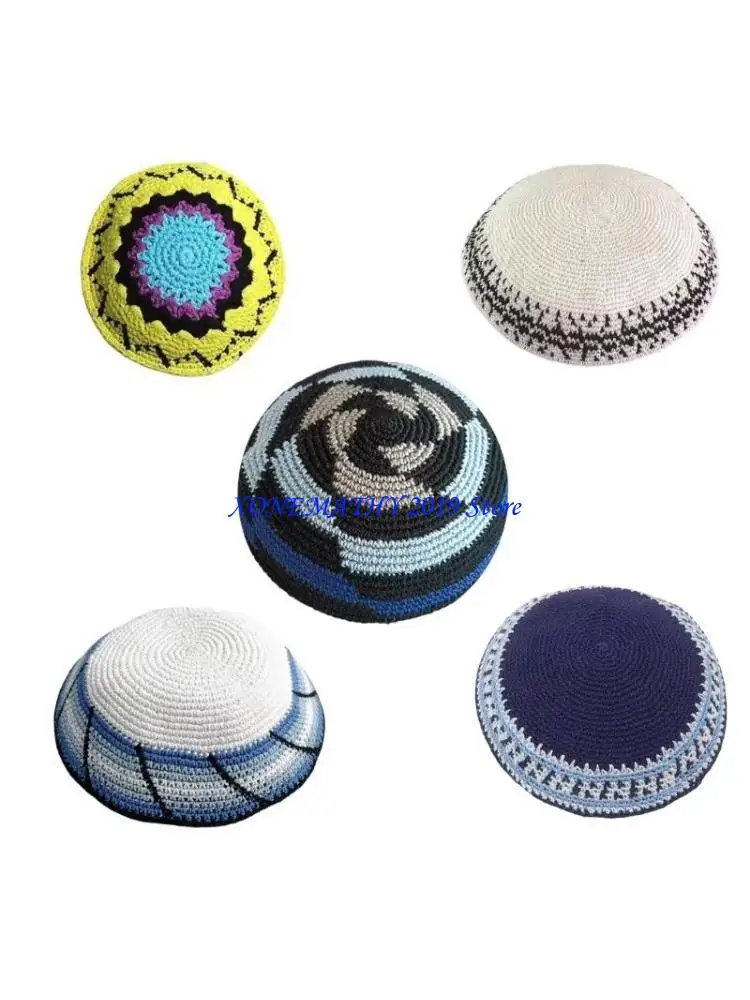 

F42F Стильная и удобная кипа-куфи, шапка для мужчин, головной убор кипа для набожных верующих с несколькими узорами