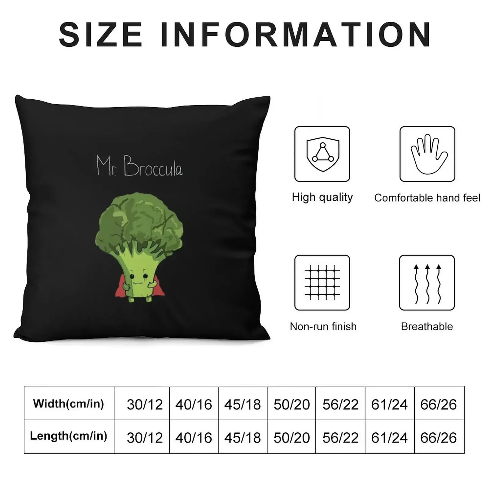 Mr.Broccula Cute Little Broccoli Throw Pillow Sofa Decorative Covers Pillow Cover Pillow Cases Decorative