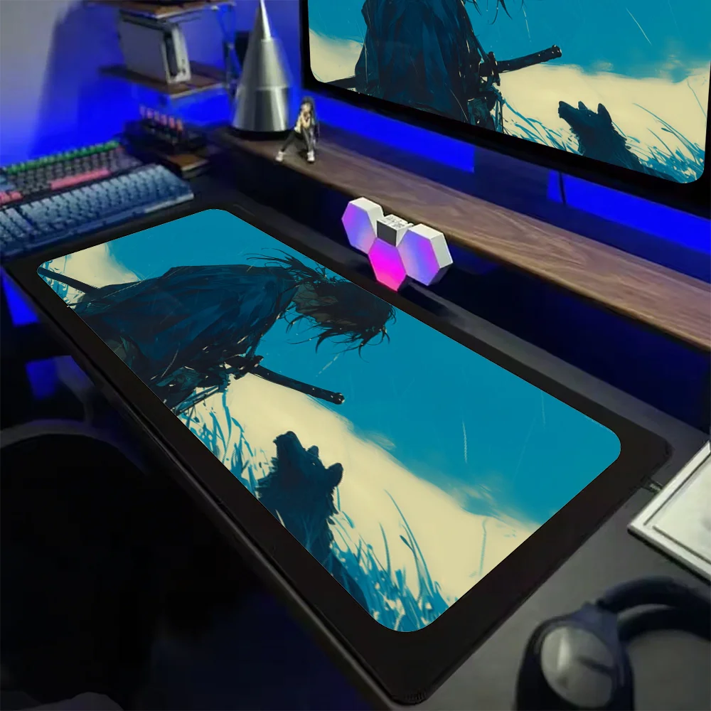 

Japanese Wandering Samurai Musashi Back View Scene Mouse Pad, Japanese - style Sword Jianghu E - sports Office Non - slip Pad