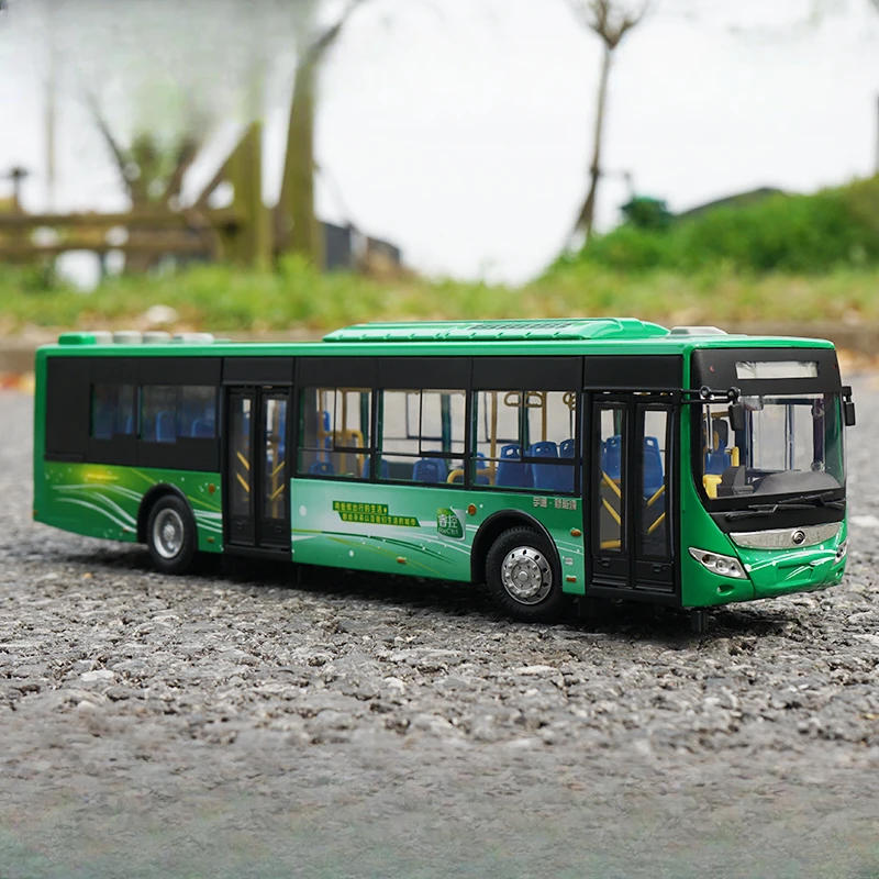 1:42 Passenger Bus ZK6125CHEVPG4 Hybrid Bus Car Model Collection Gift