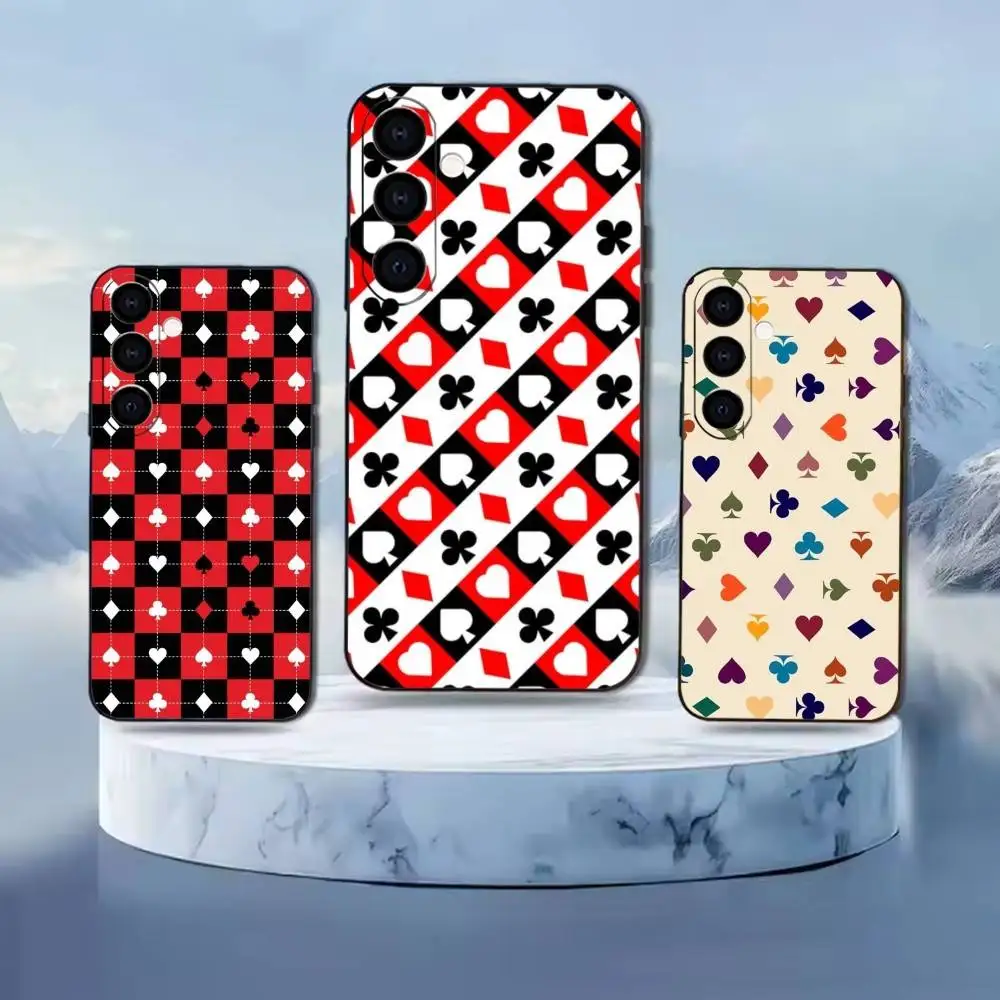 

Card Suit Art Phone Case For Samsung GalaxyA13,21s,22,31,32,52,53,71,72,73,Soft Black Cover