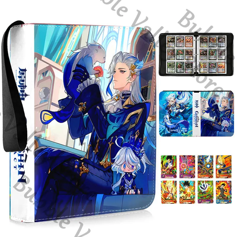 

Anime Genshin Impact Neuvillette Furina Balladeer Cosplay Loose-leaf Zipper Card Book Cartoon 9-grid Layout Album Storage Albums
