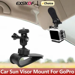 Car Sun Visor Mount Holder For GoPro Hero 12 11 10 9 8 7 6 5 4 SJCAM AKASO Insta360 X3 ONE X2 DJI Osmo Action Camera Accessories