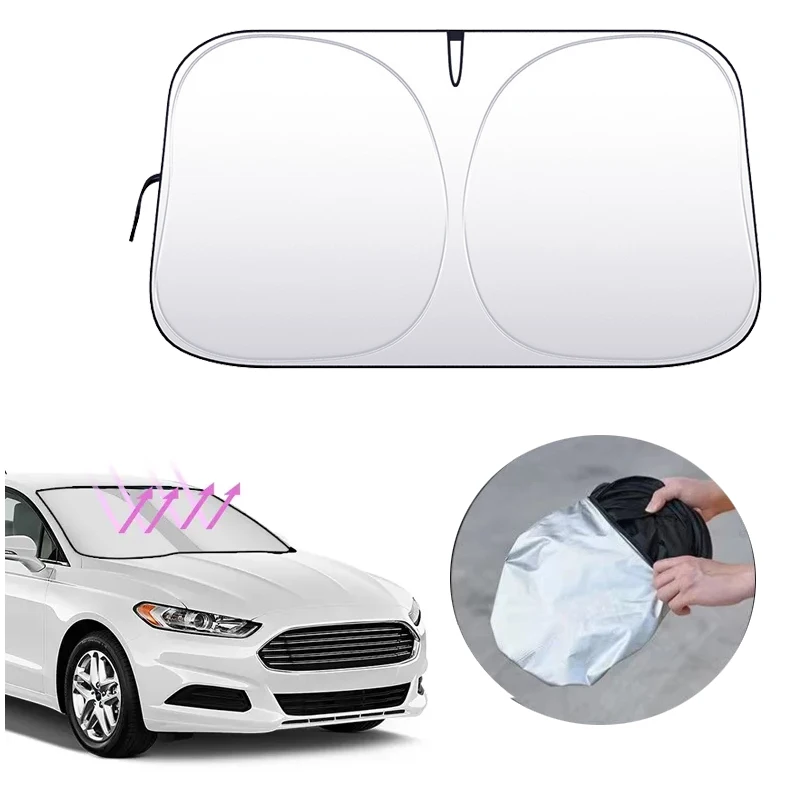 

1pc Car Windshield Sun Visor Foldable Sun Shade Cover For Front Window UV Protection & Interior Cooling Car Accessories