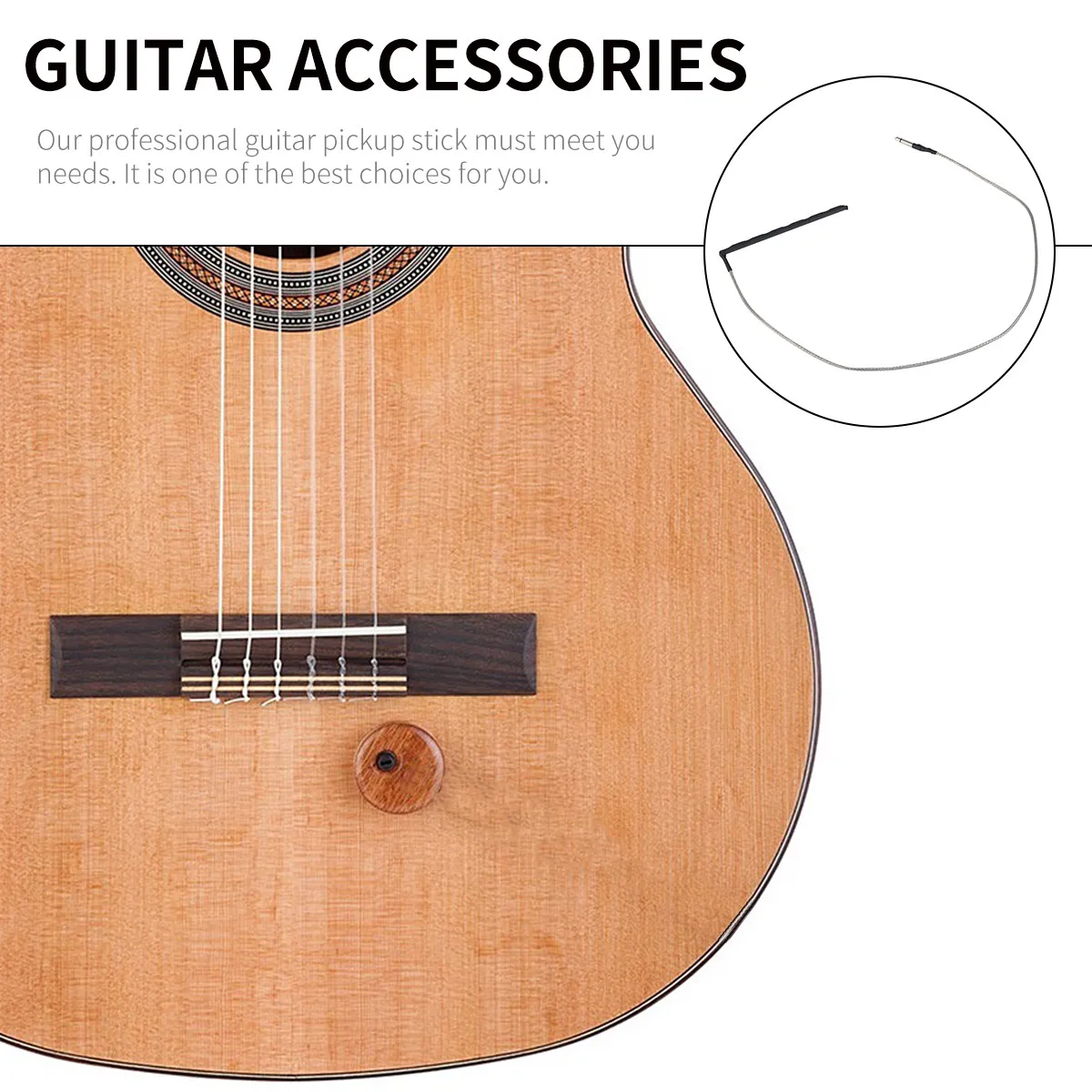 Piezo Guitar Pickup Passive Transducer for Classical Folk Acoustic Guitars Easy Installation Durable