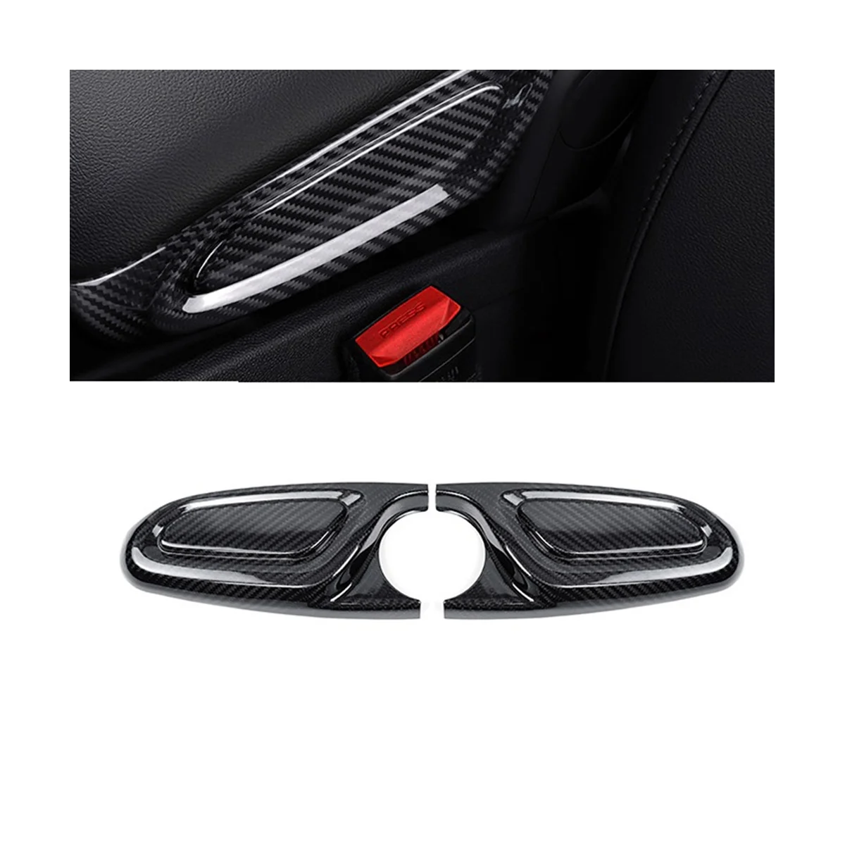 Real Carbon Fiber Car Armrest Box Side Decoration Cover for MINI Cooper Countryman F60 Interior Trim