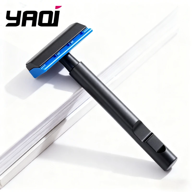 2026-hot-sale！-yaqi-black-and-blue-color-tachi-aluminum-version-light-weight-single-edge-safety-razor-length-91mm-about-27g