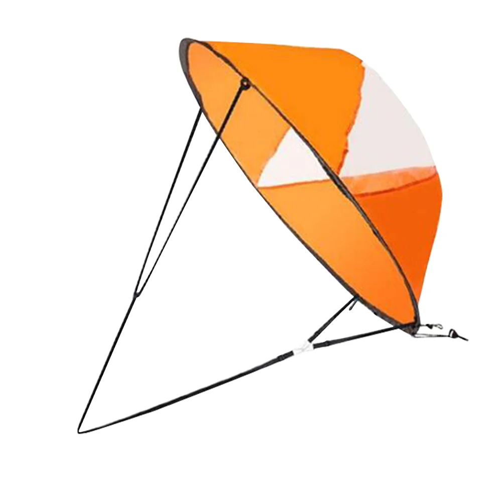 Foldable Kayak Sail Scout Downwind Wind Paddle Popup Canoe Kayak Sail with Clear Window Folding Sail Kayak Accessories(Orange/10