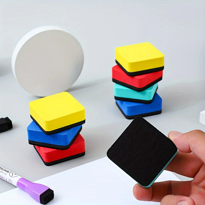 Mini Dry Erasers Apagar, 4 Cores, Whiteboard Magnético, Quadro Limpador, Limpador para Suprimentos Professor, 8Pcs