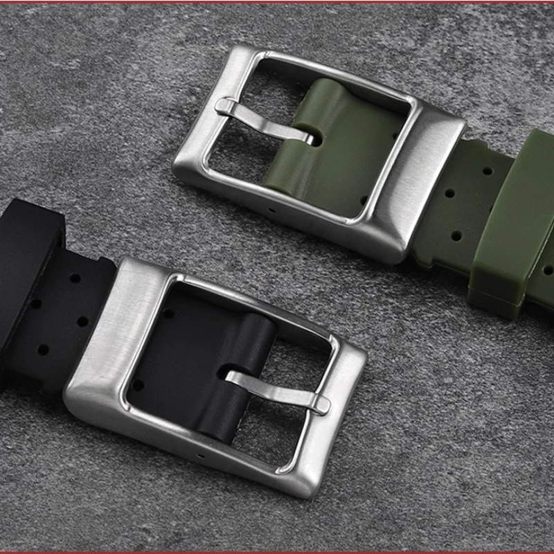 Army green Breathable rubber strap For Citizen BJ8050-08E BJ8050 Bj8057 Inlaid stainless steel adapter men\'s watchband Bracelet