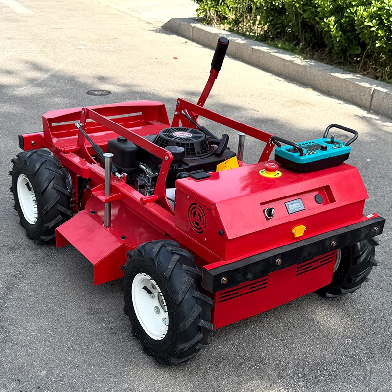 Customized Powerful Lawn Mower Crawler Petrol Remote Control Grass Cutting Machine for Farm