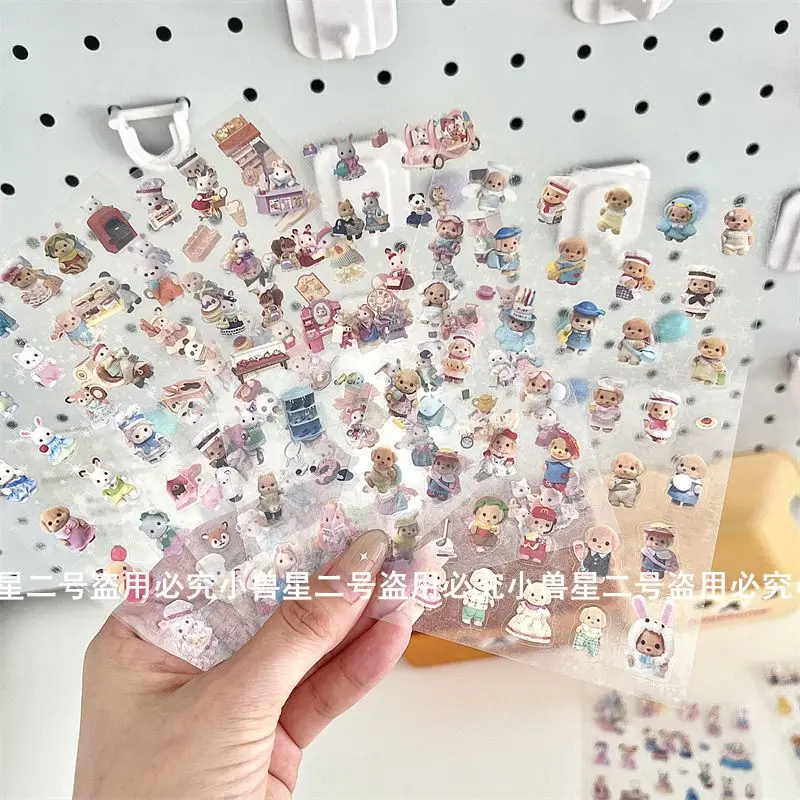 ملصقات عائلات سيلفانيان مع ملصقات جميلة لفيلم قطع الصور للحيوانات الأليفة ومشهد المنزل وحساب مصنوع يدويًا وملصقات جوكا اللطيفة