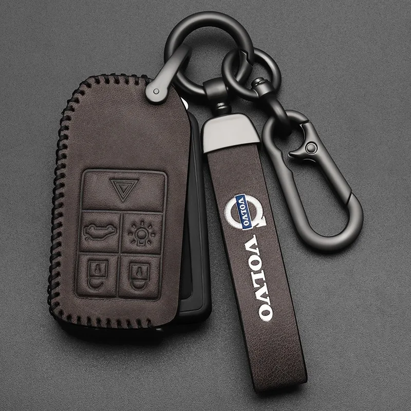 High Quality Leather Car Key Case Cover Protector Shell Holder For Volvo S40 S60 S80 S90 XC60 XC70 XC90 V40 V60 Auto Accessories