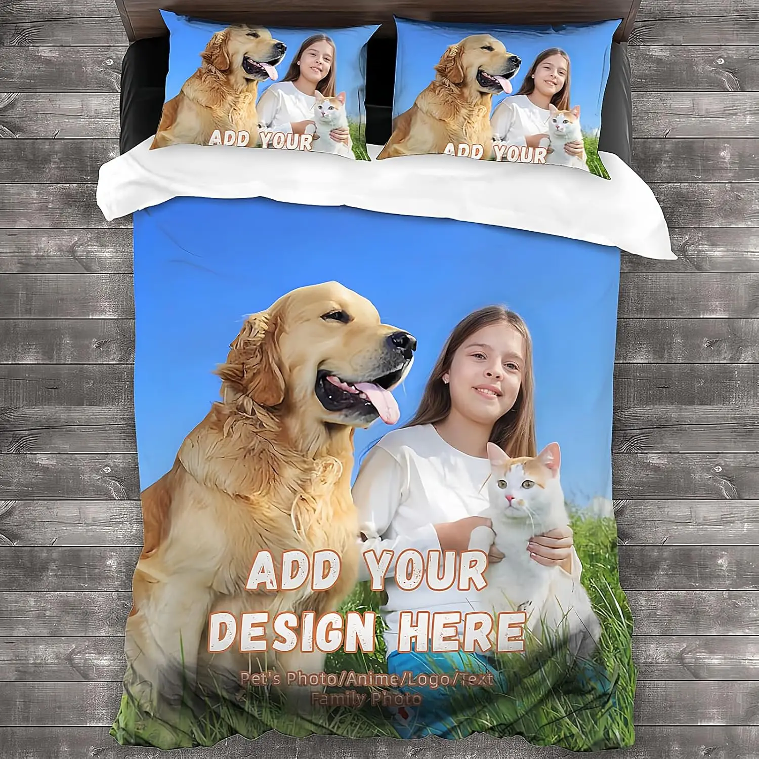 Custom Duvet Cover Customized Bedding Set with Image Text Suitable for Birthday,Christmas,Valentine\'s Day,Special Festival Gift
