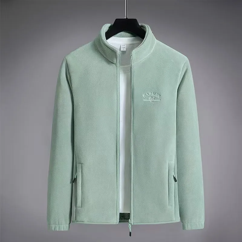 Dámský vlněný kabát z roku 2026, zimní volný střih, plný rukáv, polar fleece, zip, tisk s písmeny, zesílený kabát, kardigan, sportovní bunda - náhled 6