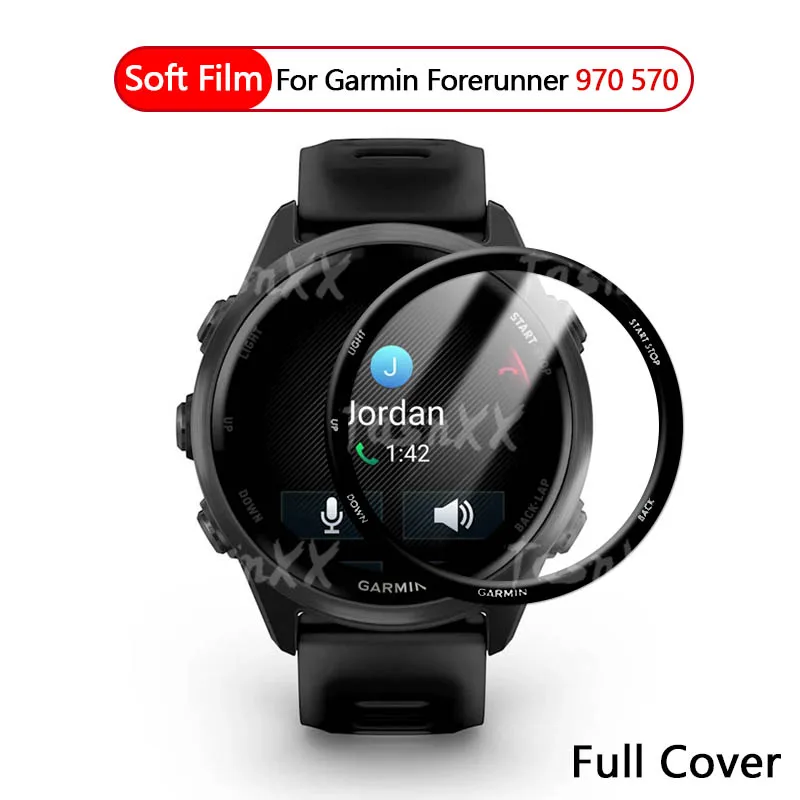 

3D Curved Soft Flexible Film For Garmin Forerunner 970 570 42mm 47mm SmartWatch Ultra Clear Plating Screen Protector -Not Glass