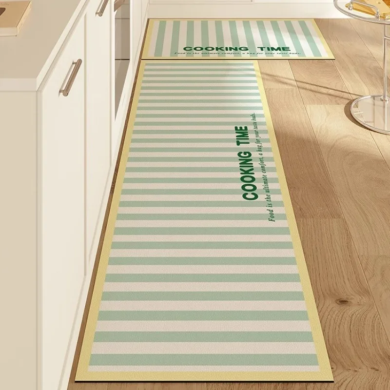 Cute plaid kitchen mat waterproof PVC oil-proof rug wipeable no-wash dirt-resistant easy-to-clean balcony carpet ковер Tapis 러그