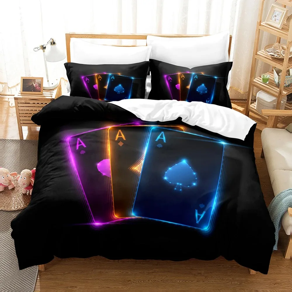 3D Playing Cards  Bedding Sets Duvet Cover Set With Pillowcase Twin Full Queen King Bedclothes Bed Linen