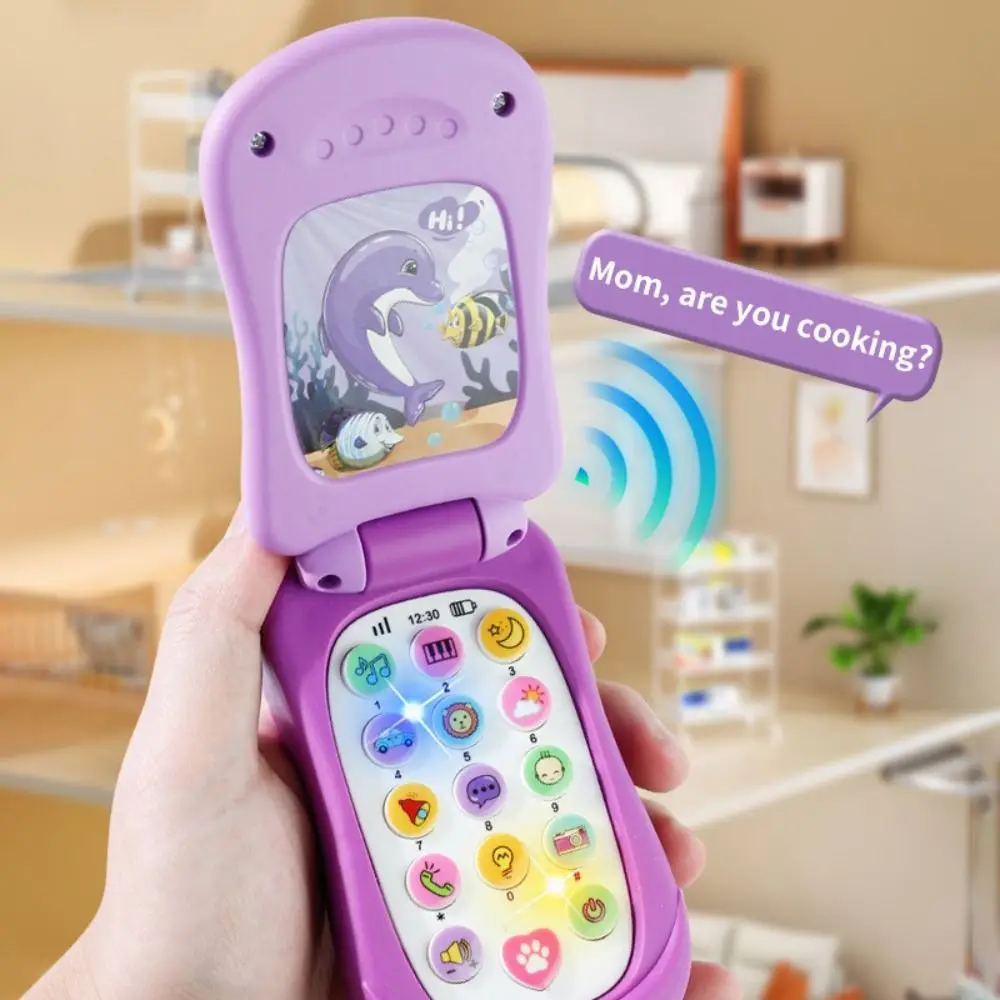 Flip Cover Simulation Flip Phone Voice Toy Safe Design Early Education Toy Musical Toys Electronic Phones Music Phone Toy
