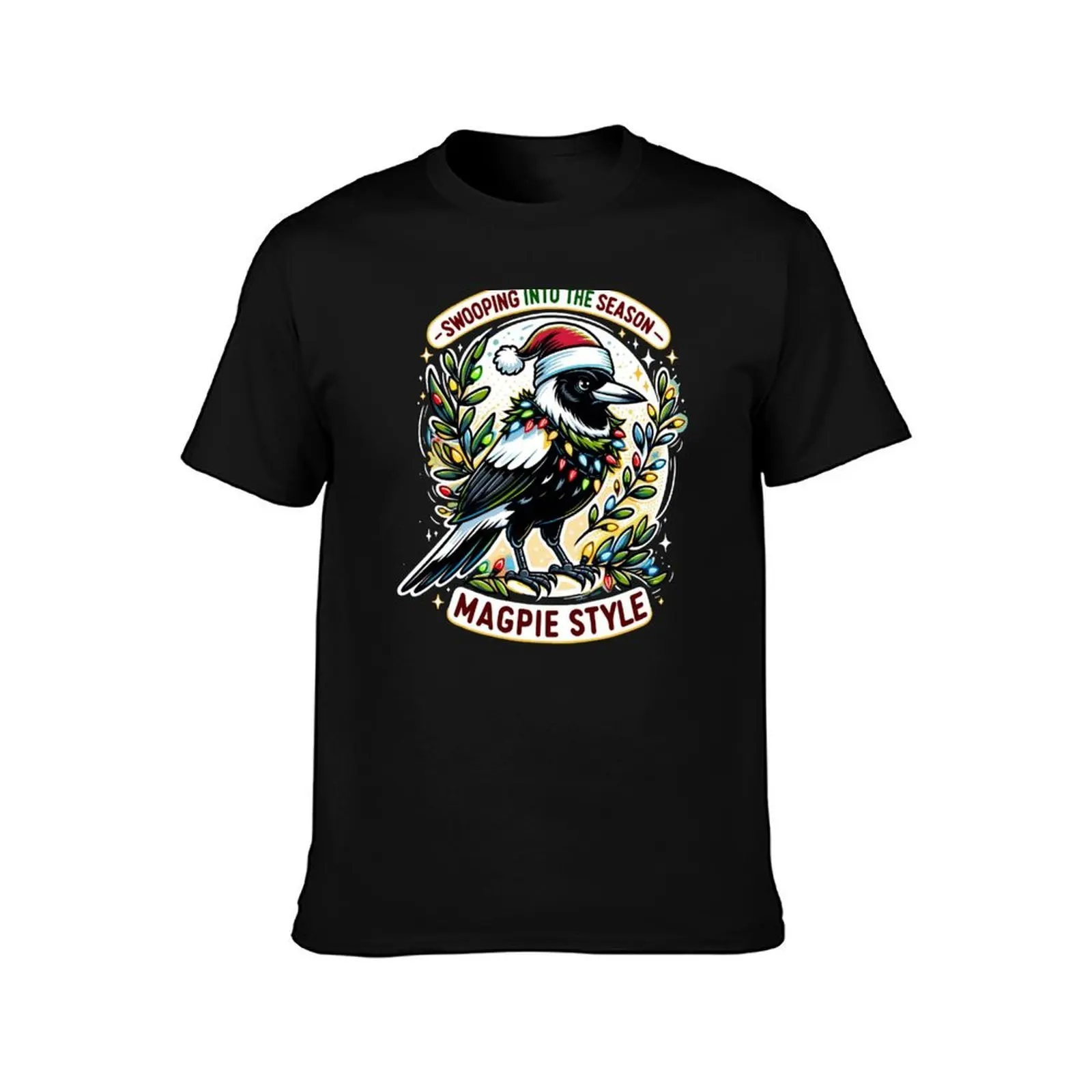Swooping Into The Season – Magpie Style! Aussie Christmas T-Shirt, Summer Casual Cotton Tee, Oversized Streetwear Tops
