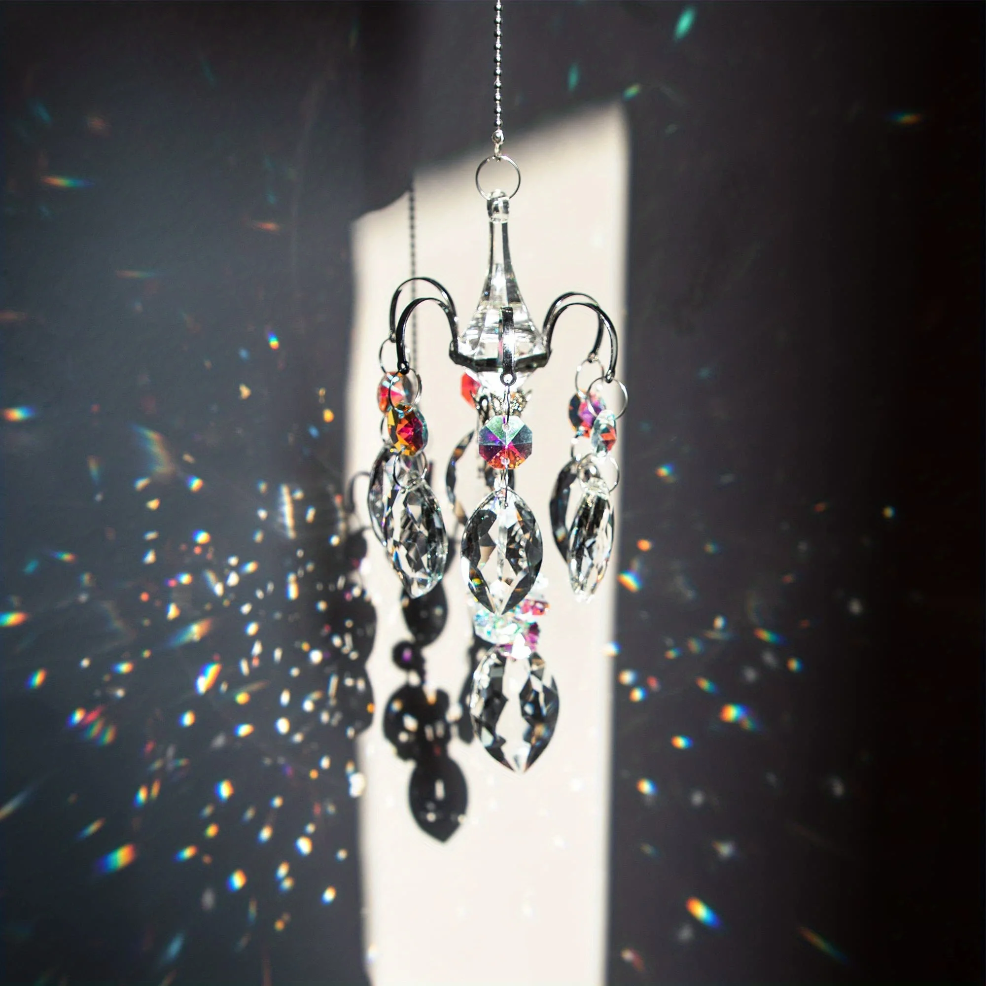 1 قطعة كريستال Suncatcher ، زجاج بريزم قوس قزح صانع الثريا ل نافذة قلادة ، فن الحديقة ، شرفة ، مكتب ، ديكور الخريف