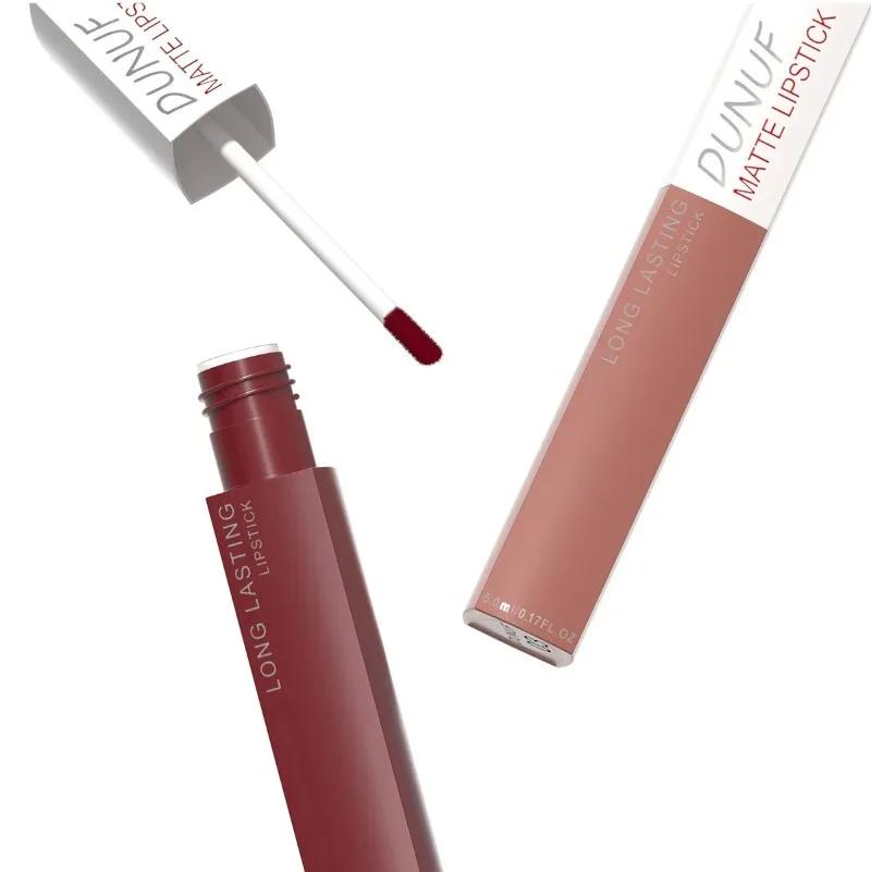 Matte Lippenstifte Nicht Klebend Roter Nude Wasserfester Langanhaltender Flüssiger Lipgloss Samt-Finish Verblassungsresistent Lip Tint Make-up – Detail 7