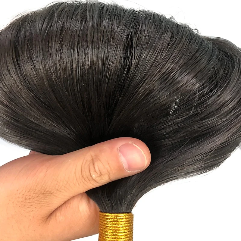 1B Bone Straight Hair Bulk For Braiding Brown No Weft Bulk Hair For Braids 100% Human Hair Raw Indian Hair Bundles Full Head