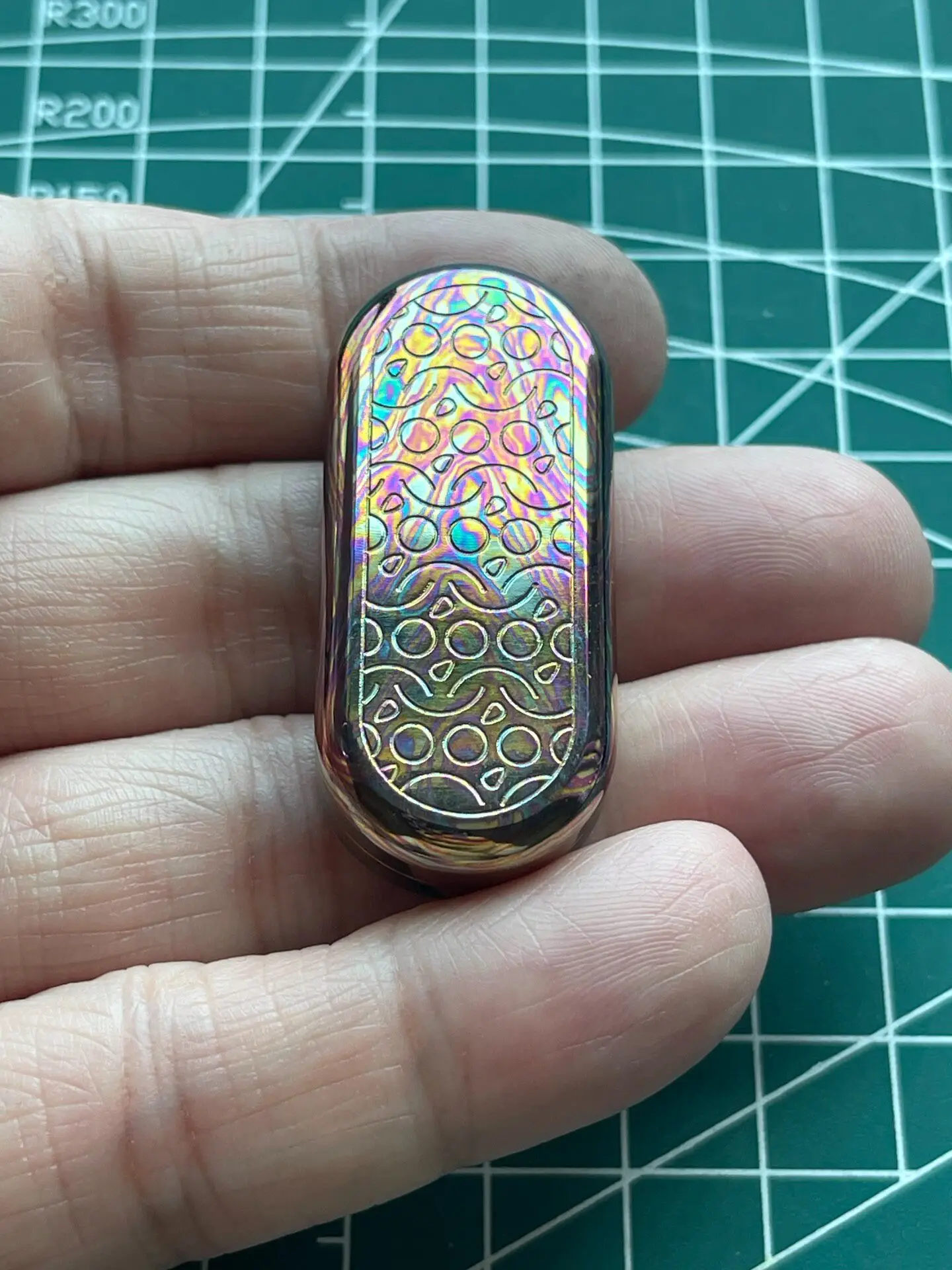 Used EDC Pineapple Topb, Floral Titanium Horse Roast Color Sprocket Fidget Spinner