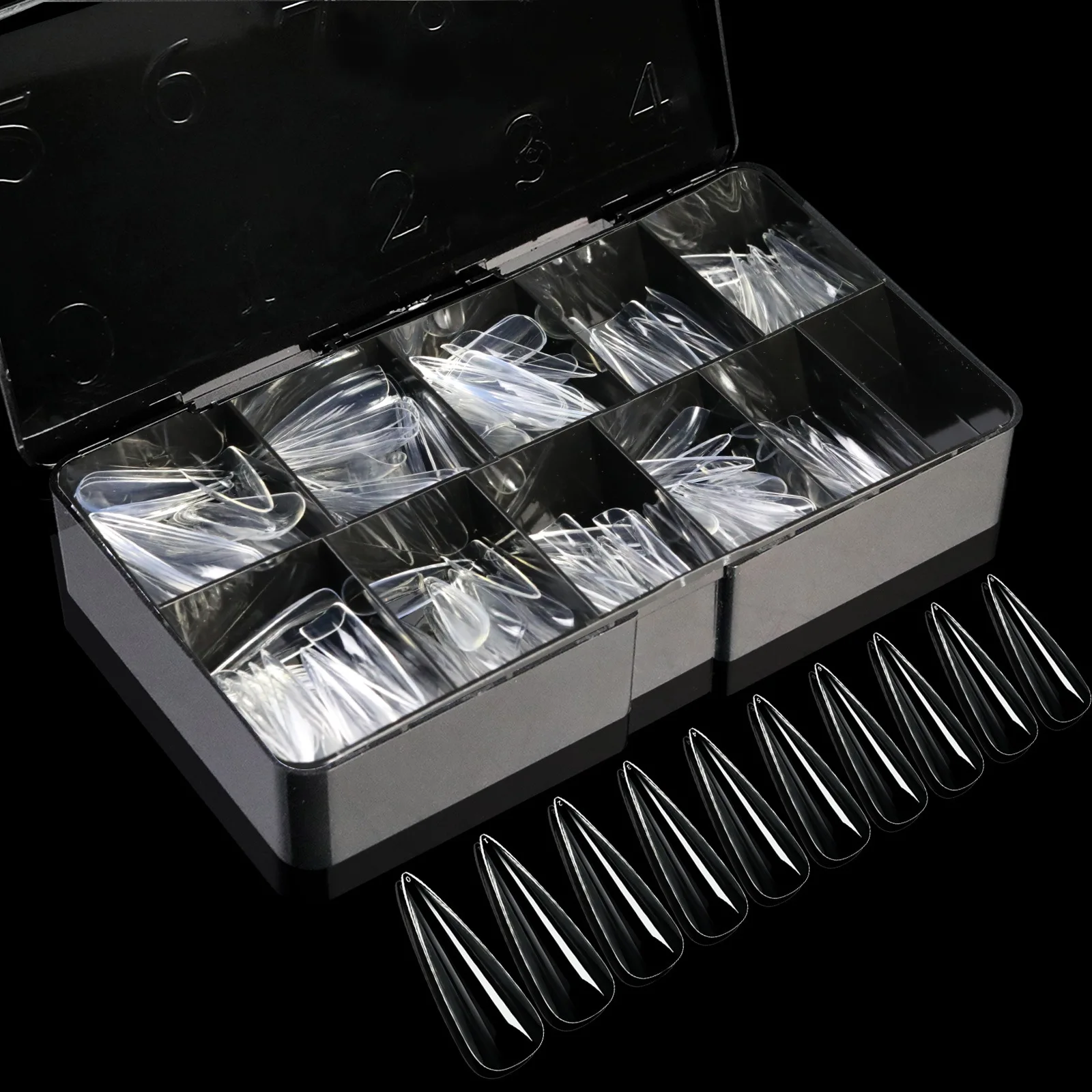 250 قطعة/صندوق شفاف سلس وهمية مسمار لينة غطاء كامل شبه منحرف البيضاوي اللوز معجون كامل لأدوات تزيين الأظافر